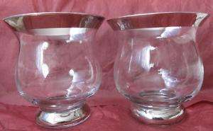 Vintage Crystal Candle Holders w/Silver Trim Italy Rare  