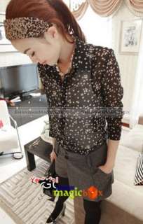 Women Lady Fashion Sweet Cute Star Pattern Chiffon Blouse Shirt Top 