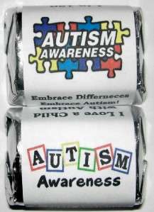AUTISM AWARENESS CANDY WRAPPERS FAVORS  