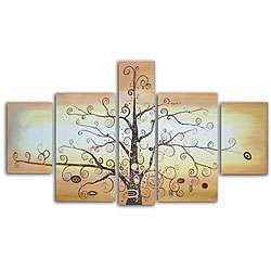 Hand painted Eternity Tree Canvas Art Set  