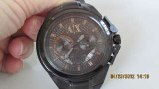    1050 Men Stainless Steel Black Rubber Strap Chronograph Watch  