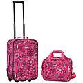 Rockland Expandable Pink Bandana 2 piece Lightweight Carry on Luggage 
