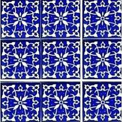   Blue Design Accent Ceramic Tiles (Set of 9)  