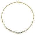14k Gold 7ct TDW Riviera Diamond Tennis Necklace (F G, SI 2 