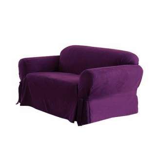 New Purple Soft Suede Slipcover Sofa or Loveseat or Arm Chair Cover 