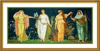   by Walter Crane Table Runner Counted Cross Stitch Chart Free Ship US