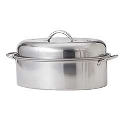 Prime Pacific Stainless Steel High Domed Oval Roasting Pan with Rack 
