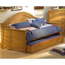 Country Pine Wood Twin Day Bed with Trundle  