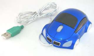 Car Shape Optical USB PC Laptop Computer Mouse blue  