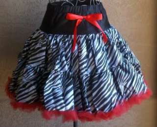 ZEBRA Red Black White Pettiskirt Skirt Size S M L NEW 680321101572 