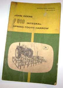 John Deere F910 Spring Tooth Harrow Operators Manual  