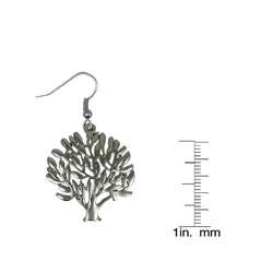 Silvertone Tree of Life Earrings  