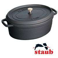STAUB Enameled Cast Iron Cookware 12Qt Cocotte Blk 16  