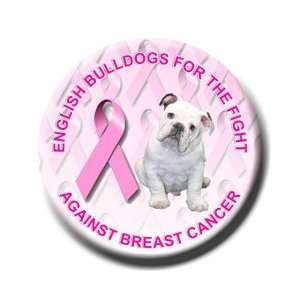 English Bulldog Breast Cancer Pin Badge No 3