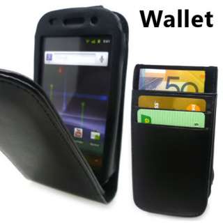 Premium Black Wallet Style Leather Case Cover Samsung Google Nexus S 