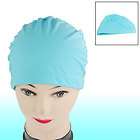 Elastic PU Coated Composition Swimming Cap Baby Blue