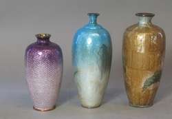   Antique Artist Signed Cloisonne Vases c. 1890 Meiji era Japanese