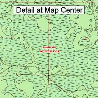 USGS Topographic Quadrangle Map   Salem SW, Florida (Folded/Waterproof 
