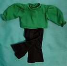 Fits My Twinn BLACK PANTS w Emerald Green top