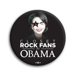  Closet Rock Fans for Obama Photo Button   2 1/4 