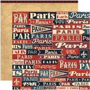  Travelogue Paris 12 x 12 Double Sided Paper Arts, Crafts 