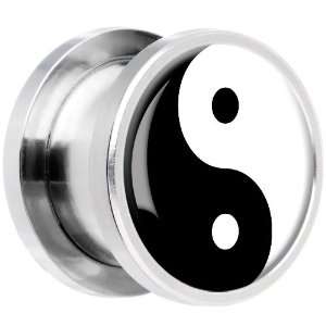  13mm Steel Yin Yang Symbol Screw Fit Plug Body Candy 