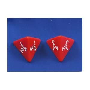  Red Opaque D4 Dice 2ea Toys & Games