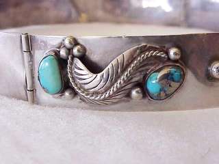 NICE Vintage Navajo Morenci Turquoise Sterling Silver Hat Band Belt 