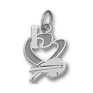 Buffalo Bills Sterling Silver I Heart Logo 1/2 Enamel Pendant