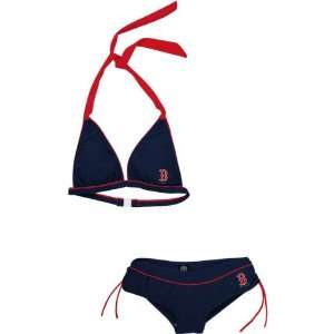    Boston Red Sox Womens Navy Cheeky Bikini