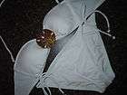 NEW Jewel Clad VICTORIAS SECRET Angel White Bandeau Molded Bikini Set 