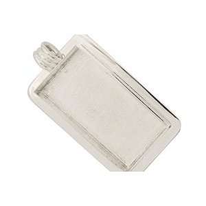  Silver (plated) Lipped Rectangle Bezel 21x44mm Supplys 