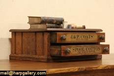 Coats 1885 Oak Spool Cabinet, Jewel Chest  