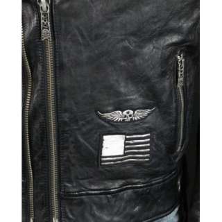 Mens Affliction Leather Jacket Black Premium REBORN Limited Edition 
