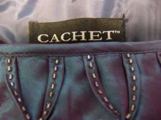 CACHET Blue Taffeta Gown w/Bolero Jacket Dress 10 NWT  