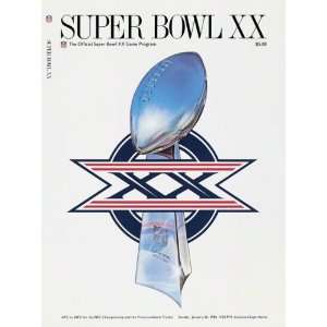   Super Bowl XX Program Print  Details 1986, Bears vs Patriots Sports