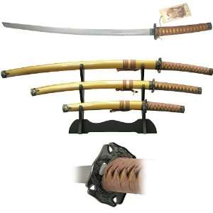  00 7X39   Gold Samura 3 pc Sword Set