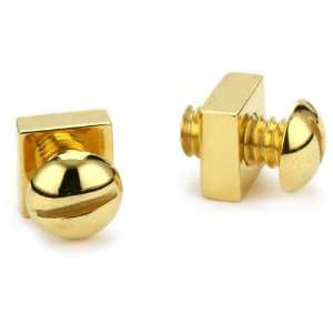  Mens Charmed Circle 18k Goldplate Nut and Bolt Cufflinks 