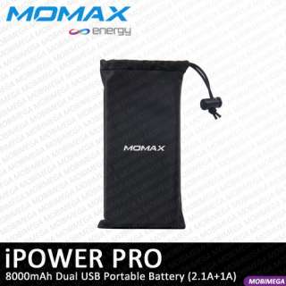 Momax iPowerPro 8000mAh Dual USB Huge Capacity Portable Battery 2.1A 