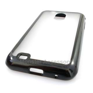 Black Softgrip Hard Case Gel Cover For Samsung Galaxy S2 Sprint Epic 