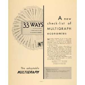   Ad American Multigraph Sales Equiment Cleveland   Original Print Ad