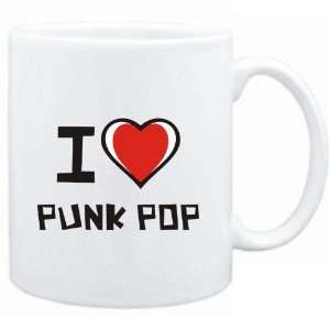  Mug White I love Punk Pop  Music