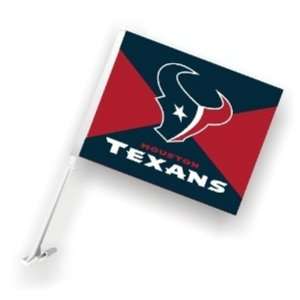 Houston Texans Car Flag W/Wall Brackett Set Of 2   Houston Texans Car 