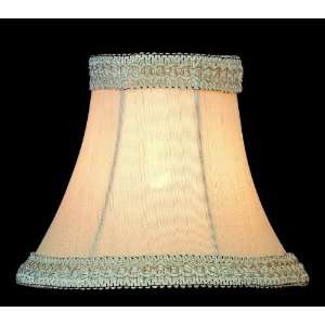  Candelabra Lamp Shade with Lace in Light Beige Shantung 