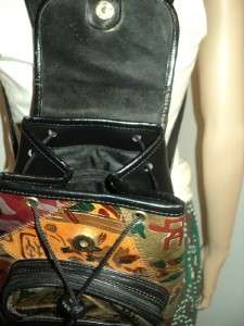   FAUX Leather Mini Backpack Purse Vegan Shoulder Bag Hippie EUC  