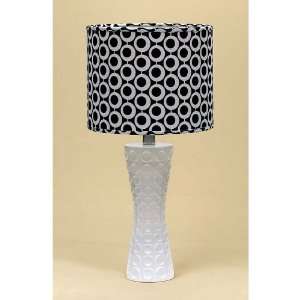  Table lamp Nadine black and white drum shade