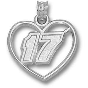   Silver Matt Kenseth 17 Nascar Heart Pendant GEMaffair Jewelry