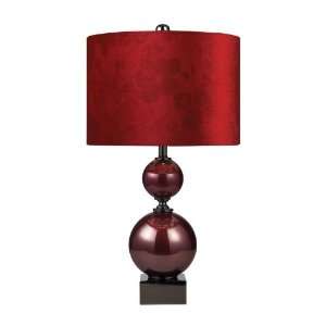   Everson Cherry Glass And Black Nickel Lamp 111 1073