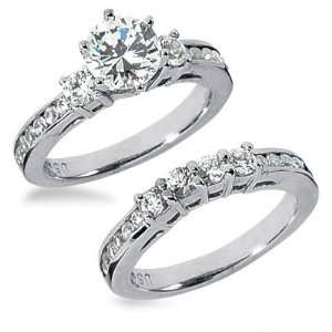  1.96 Carats Diamond Engagement Ring Set Jewelry