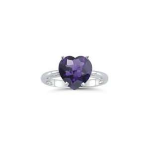  1.58 Cts Amethyst Solitaire Ring in 14K White Gold 9.5 